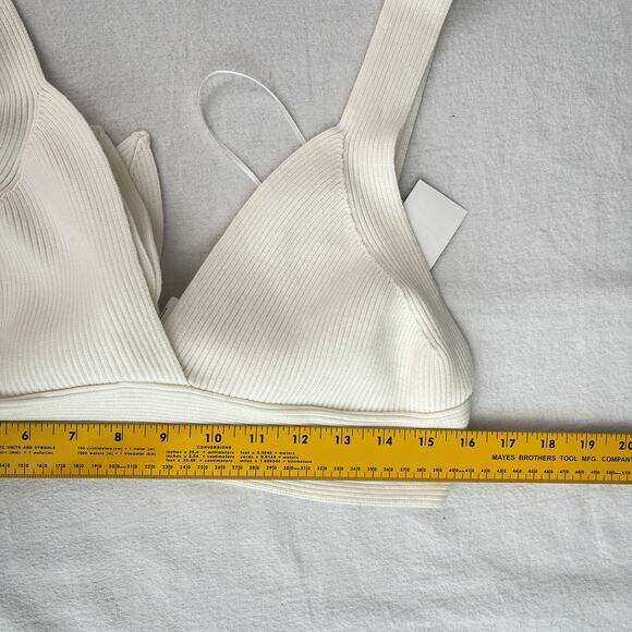 NWT Endless Rose Miley Back Tie Elevated Knit Bralette White Women's Size Large - Picture 12 of 16